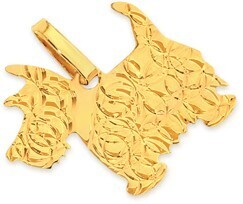 Prouds 9ct gold scottie dog silhouette pendant offer