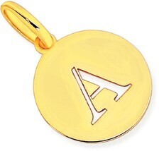 Prouds 9ct gold initial 'a' serif style round disc pendant offer