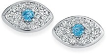 Prouds Sterling silver cubic zirconia evil eye stud earrings offer