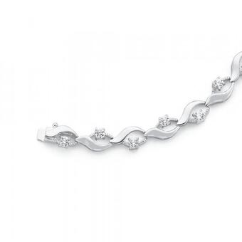 Prouds Sterling silver cubic zirconia crossover loop bracelet offer