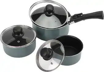 BCF Wanderer 3 piece non-stick saucepan set offer