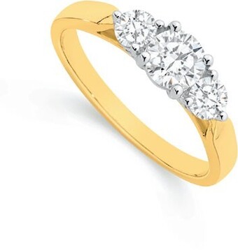 Angus & Coote 18ct gold diamond trilogy ring offer