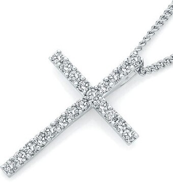 Angus & Coote 9ct white gold diamond cross pendant offer