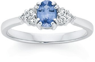 Angus & Coote 9ct white gold ceylon sapphire ring offer