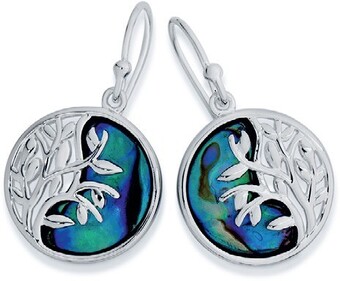 Angus & Coote Sterling silver round paua shell tree of life earrings offer