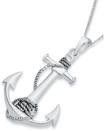 Angus & Coote Sterling silver gents large anchor & rope pendant offer