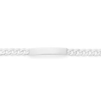Angus & Coote Sterling silver 21cm curb id men's bracelet offer