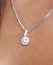 Angus & Coote Alora by angus & coote 14ct white gold lab grown diamond halo pendant offer