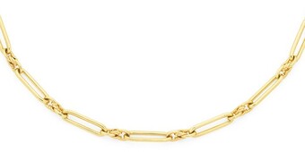 9ct gold 45cm solid paperclip necklace