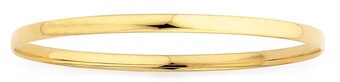 9ct gold 4x62mm solid comfort bangle