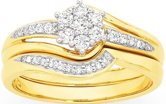 Goldmark 9ct gold diamond bridal set offer