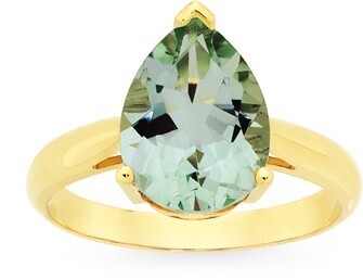 Goldmark 9ct gold green amethyst pear shape ring offer