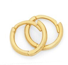 Goldmark 9ct gold 1.5x7mm fine polished huggie earrings offer