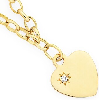 Goldmark 9ct gold 16.5cm solid diamond belcher bracelet offer