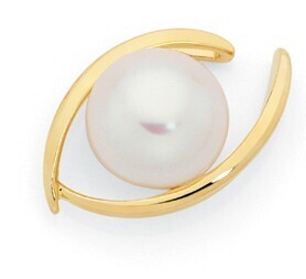 Goldmark 9ct gold cultured freshwater button pearl in an fancy shape slider pendant offer