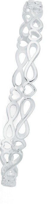Goldmark Sterling silver infinity and heart bangle offer