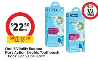 Coles Oral B Vitality Ecobox Floss Action Electric Toothbrush 1 Pack offer