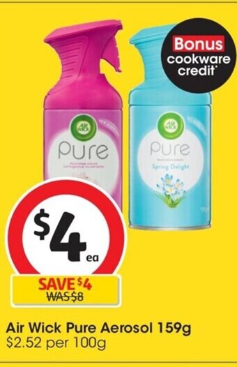 Coles Air Wick Pure Aerosol 159g offer