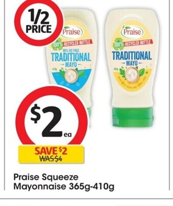 Coles Praise Squeeze Mayonnaise 365g-410g offer