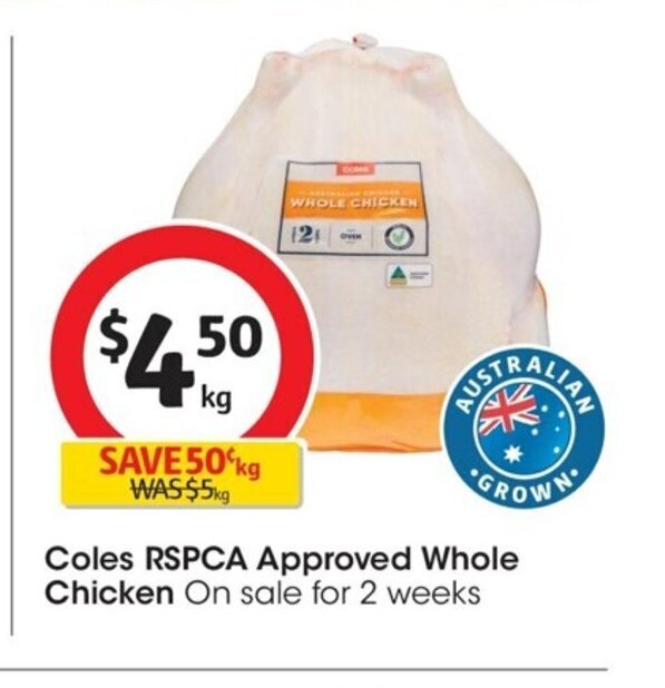 Coles RSPCA Approved Whole Chicken offer at Coles