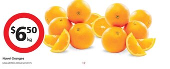 Coles Navel Oranges offer