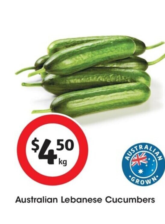 Australian Lebanese Cucumbers offer at Coles