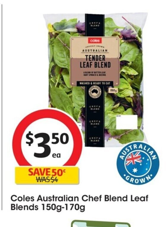 Coles Australian Chef Blend Leaf Blends 150g170g offer at Coles