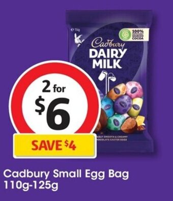 Coles Cadbury Small Egg Bag 110g-125g offer