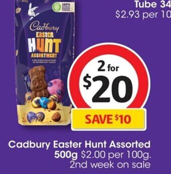 Coles Cadbury Easter Hunt Assorted 500g offer