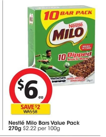 Coles Nestlé Milo Bars Value Pack 270g offer