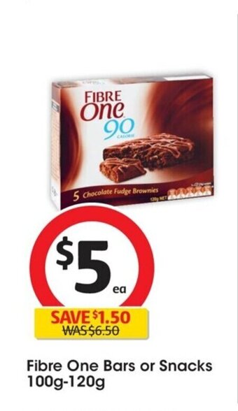 Coles Fibre One Bars or Snacks 100g-120g offer