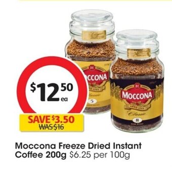 Coles Moccona Freeze Dried Instant Coffee 200g offer