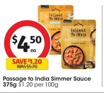 Coles Passage To India Simmer Sauce 375g offer
