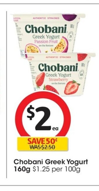 Coles Chobani Greek Yogurt 160g. offer