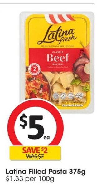 Coles Latina Filled Pasta 375g. offer