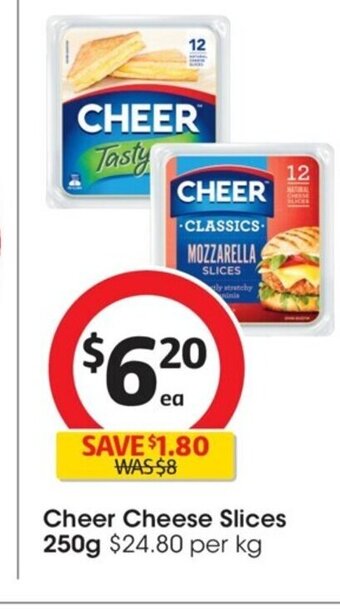 Coles Cheer Cheese Slices 250g offer