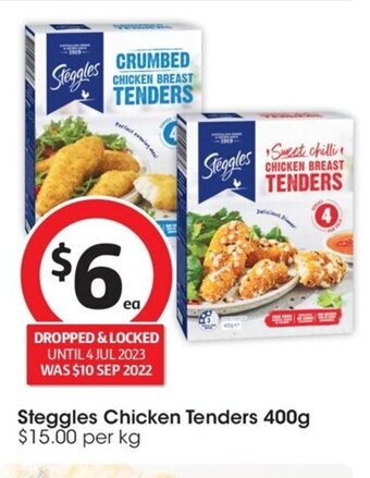 Coles Steggles Chicken Tenders 400g offer