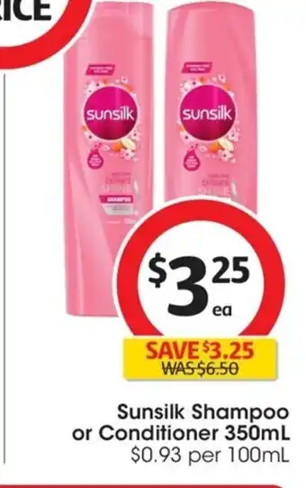 Coles Sunsilk Shampoo or Conditioner 350 ml offer