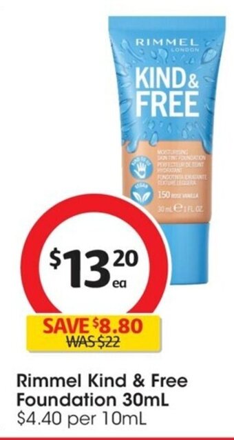 Coles Rimmel Kind & Free Foundation 30ml. offer