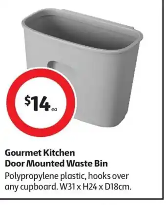 Coles Gourmet Kitchen Door Mounted Waste Bin offer