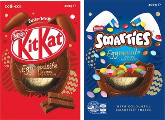 Woolworths Kit kat or smarties jumbo gift pack 400-408g offer