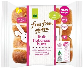 Woolworths Woolworths free from gluten hot cross bun varieties pk 4 offer