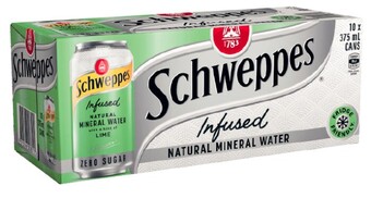 Coles Schweppes infused sparkling water 10x375ml offer
