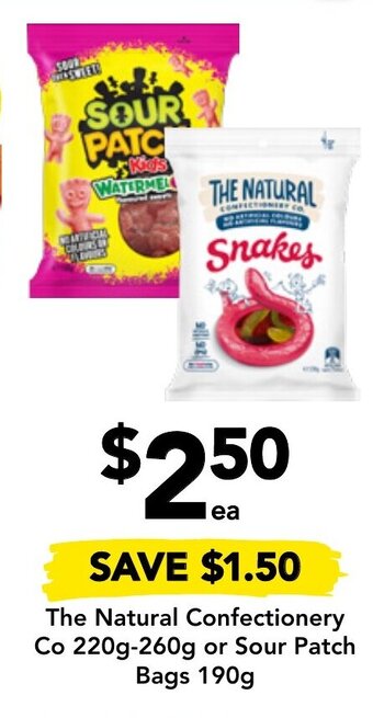 Drakes The Natural Confectionery Co 220g-260g or Sour Patch Bags 190g offer
