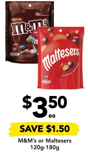 Drakes M&M's Or Maltesers 120g-180g offer