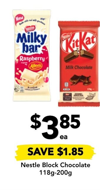 Drakes Nestle Block Chocolate 118g-200g offer