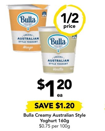 Drakes Bulla Creamy Australian Style Yoghurt offer