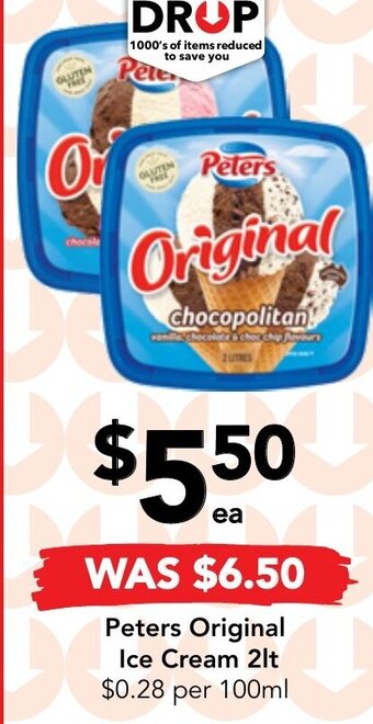 Drakes Peters Original Ice Cream 2lt offer