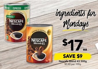 Drakes Nescafe Blend 43 500g offer