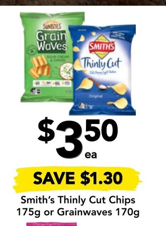 Drakes Smith's Thinly Cut Chips 175g or Grainwaves 170g offer